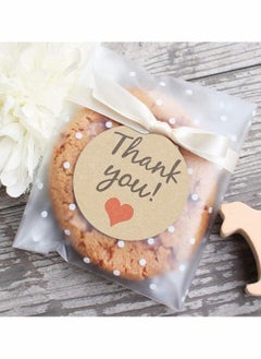 Buy Resealable Plastic Cellophane Bags 100Piece Self Adhesive Cookie Bags Treat Bags, with Thank You Stickers, 3.9x3.9 inch in Saudi Arabia