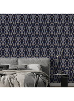 Buy Japanese Geometric Pattern Luxury Fabric Wallpaper Covers An Area ​​Up To 4.2Mx3M With Adhesive And Smoothing Tool in Egypt