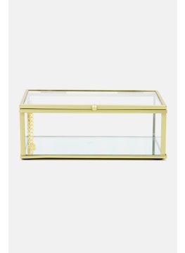 Buy Jewelry Organizer Box With Gold Chain, Transparent/Gold in UAE