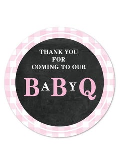 Buy Bbq Pink Baby Q Thank You Stickers 2 Inch Girl Baby Shower Party Favor Stickers Labels 40Pack in UAE