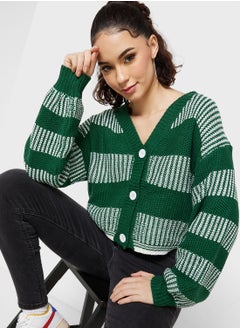 Buy Striped Intarsia Cardigan in Saudi Arabia