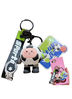 Buy Cartoon basketball keychain, cute pendant, car keychain, phone bag decoration, soccer day, soccer theme, party goodie, Sport Football Volleyball Cute PVC Key Chain Backpack Key Ring in UAE