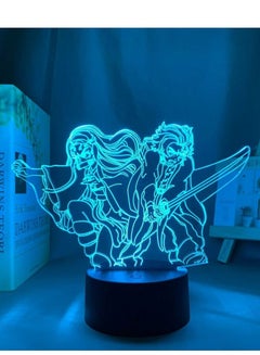 اشتري Acrylic LED Multicolor Night Light Anime Demon Slayer Tanjiro And Nezuko 3D Lamp Bedroom في الامارات