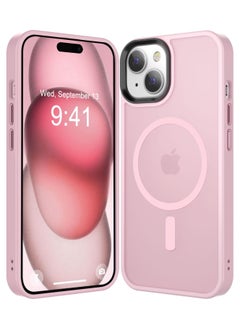 Buy Magnetic Case For iPhone 13 Case Compatible with MagSafe Military Grade Protection Shockproof Translucent Matte Case Anti Scratch Shockproof Phone Case (Pink) in Egypt