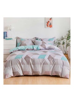 Buy 6-Piece Double Size Duvet Cover Set Microfiber Nebula 1 Duvet Cover 200x230 cm, 1 Flat Sheet 220x280 cm, 4 Pillow Cover 48x74 cm Multicolour in UAE