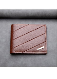 اشتري Men's Ultra-thin Short Wallet With Multiple Card Slots, Soft Wallet, Light Brown في السعودية