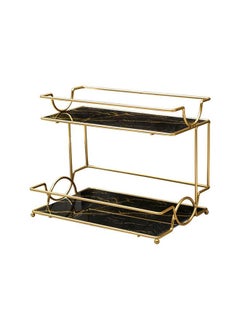 Buy Bathroom Double Layer Storage Rack Cosmetic Toiletries Storage Rack in UAE