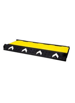 اشتري BERRY Floor Cable Cover 3 Channel | PVC Cable Floor Protector Ramp with Reflector | Outdoor Cable Cover with Black Base and Yellow Lid | Cable Protector Floor Driveway, Parking, Garages, Outdoor في الامارات