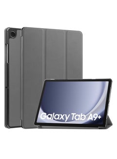 Buy Trifold Smart Cover Protective Slim Case for Samsung Galaxy Tab A9 Plus Grey in UAE