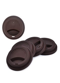 Buy Silicone Coffee Cup Lid Set of 5, Thinner Softer Lids for Various Cups, Reusable Travel Mug Covers 12oz/16oz 1.0 Oz/pc Cover (Brown) in Saudi Arabia