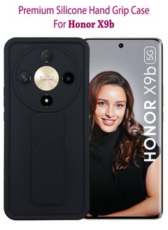 Buy Stylish Silicone Case Cover With Magnetic Hand holder For Honor X9b - Black in Saudi Arabia