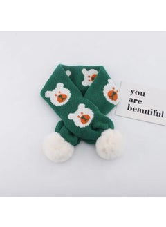 Buy Winter Kids Knit Scarf Cartoon Plush BearGreen Green in UAE