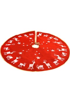 Buy Decorative Tree Skirt Xmas Tree Skirt with Snowflakes Red/Gold 37.7inch in UAE