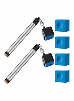 Buy 2 Pcs Pool Chalk Holder for Billiards in 1 Cue Portable Tip Billiard Tool with 4 Cubes Table Accessories Sport Game Tournament Home Hobby in Saudi Arabia