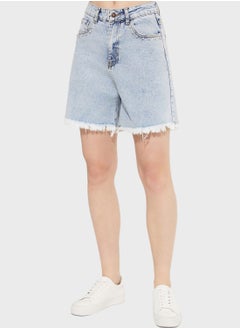 Buy Pocket Detail Ripped Shorts in UAE