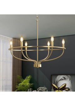 اشتري 6 - Light Dimmable Wagon Wheel Chandelier في السعودية