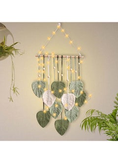 Buy Macrame feather Wall Hanging Boho Leaves Macrame Tapestry Wall Decor Handmade 40 × 80  green in Egypt