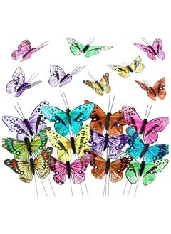 Buy 12 Set Monarch Butterfly Decorations Feather Butterflies Picks Butterflies for Spring Flower Arrangements Butterfly on Wire for Crafts Butterfly DIY Crafts Garland in Saudi Arabia