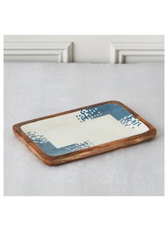 اشتري Artisan Rectangular Enamelled Wooden Plate 30 cm في الامارات