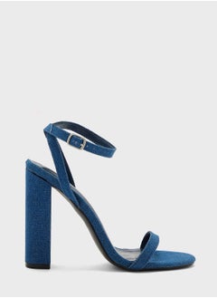 Buy Denim Ankle Strap Heel Sandals in UAE