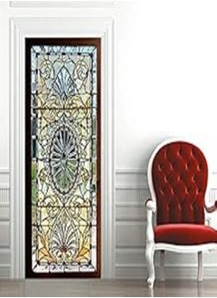 Buy 3D Stained Glass With Bevels Door Sticker Self-adhesive Home Decorative Wall Sticker in Egypt