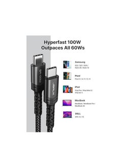 Buy JSAUX ( CC0020) USB C to USB C Cable 100W/5A [1pcs 1 M], QC 4.0/USB PD Type-C Fast Charging Cord Compatible with MacBook Pro/Air M2, iPad Pro 12.9/iPad Air/Mini 6 Samsung Galaxy S23 S22 S21 Black in Egypt