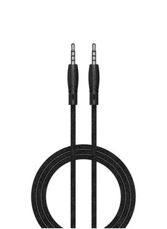 Buy Nylon Braided 3.5mm Audio Cable 1.2m/4ft- Black in Saudi Arabia