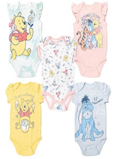 Buy Disney Tigger Winnie the Pooh Eeyore Newborn Baby Girls 5 Pack Cuddly Bodysuits Multi Newborn in UAE