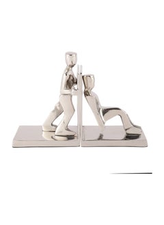 Buy VOIDROP Set of 2 Home Decorative Working Man Bookends,Art Bookend, Book Ends,Bookend Supports, Book Stoppers, Silver book holder,Book Shelf Accent Decoration for Library Office Home (Silver) in UAE