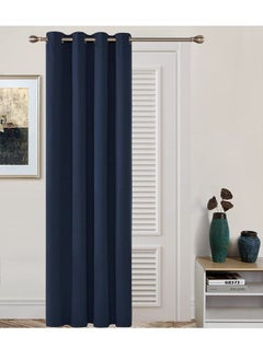 Buy 1-Piece Thermal Insulated Blackout Curtain for Bedroom or Doorway Navy Blue 132x213cm in UAE