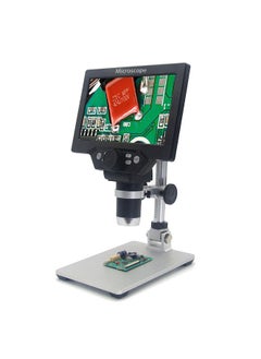 اشتري G1200 Digital Microscope 7 Inch Large Color Screen Large Base LCD Display 12MP 1-1200X Continuous Amplification Magnifier With Aluminum Alloy Stand في الامارات