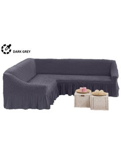 Buy Sofa Cover L  Shape Super Stretchable Anti-Wrinkle Slip Flexible Resistant 5.5 Meter in Saudi Arabia