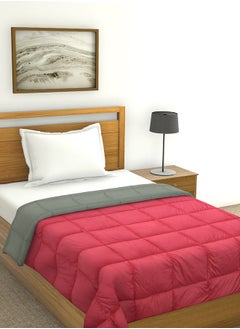 اشتري Raymond Home -Microfiber Single  Reversible Quilt Red/Grey 140x220 AC- comforter في الامارات