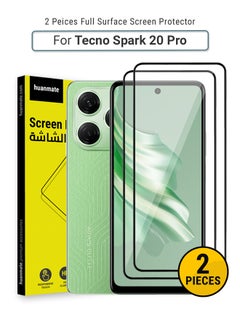 Buy 2 Pieces Tecno Spark 20 Pro Screen Protector – Premium Edge to Edge Tempered Glass, High Transparency, Delicate Touch, Anti-Explosion, Smooth Arc Edges, Easy Installation in Saudi Arabia