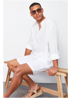 Buy White Muslin Woven Summer Shorts TMNSS24SR00059 in Egypt