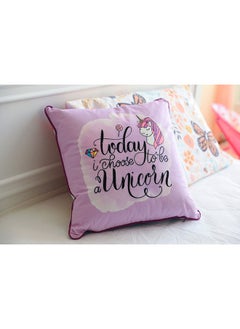 اشتري Unicorn Printed Filled Cushion   45x45Cm Pink في الامارات