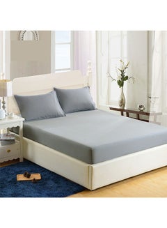 Buy 3-Piece Fitted Sheet Pillowcase Bedding Set 1 Fitted Sheet and 2 Pillowcases 200*220cm in UAE