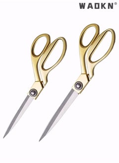 اشتري 2pcs set of gold stainless steel scissors, clothing scissors, barbecue scissors, adjustable kitchen scissors,Essential Scissors for Barbecue Restaurants,Clothing Store and Restaurant,or household في السعودية