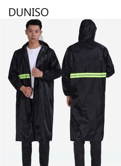 اشتري Mens Long Raincoat Waterproof Rain Jacket Hooded Rain Poncho Lightweight Emergency Jacket for Outdoor Activities في الامارات