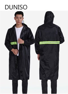 اشتري Mens Long Raincoat Waterproof Rain Jacket Hooded Rain Poncho Lightweight Emergency Jacket for Outdoor Activities في السعودية