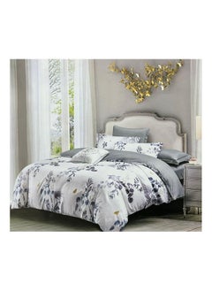 Buy King Size Fitted Bed Sheet 6 Piece Set of 1 Fitted Bed Sheet, 1 Duvet Bed Cover, 2 Cushion Cover and 2 Pillowcase in UAE