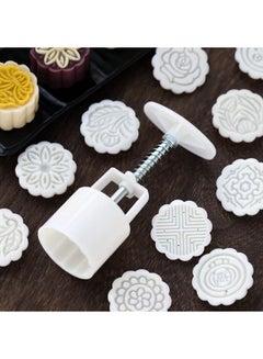 Buy Cookie Press Mid-Autumn Festival Hand-Pressure Moon Cake Mould with 6 Pcs Mode Pattern for 1 Set - 50g Cookie Stamp Mooncake Mold Set - Cookie Stamps DIY Decoration Press Cake Cutter in UAE