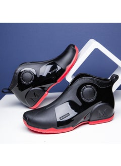 Buy Mens Trendy Waterproof Slip-Resistant Fishing Rain BootsG350-black and red G350-black and red in UAE