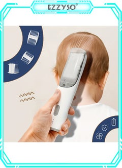 Buy Vacuum Baby Hair Clipper Hair Trimmer For Kids Men Electric Haircut Kit IPX7 Waterproof Professional Hair Trimmer in Saudi Arabia