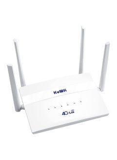 اشتري KuWFi 4G Router with SIM Slot Unlocked, 750Mbps Wireless Dual Band Modem 4G LTE Router,4 High-Gain External WiFi Antennas, Plug and Play,Supports up to 32 Device (White) في الامارات