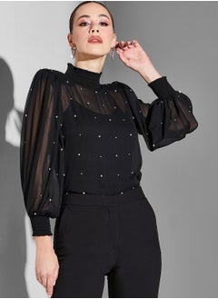 Buy Embellished High Neck Top in UAE