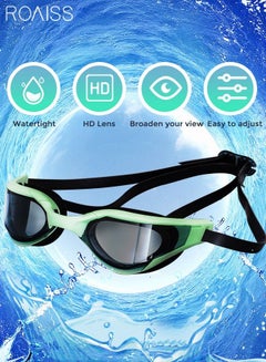 Buy Swim Goggles for Adult with Soft Silicone Gasket Anti-fog No Leaking Clear Vision Pool Goggles Swimming Glasses for Men Women Black and Green in Saudi Arabia