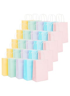 Buy 25Pack Pastelcolored Paper Gift Bags With Handles For Goodies Birthday Party Favors Colorful Party Bags Baby Shower Supplies 5 Rainbow Colors (6.3 X 3.2 X 8.7 Inches) in UAE