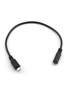 اشتري Micro USB Male to 3.5mm Female AUX Audio Wire Cord for Headset Adapter Active Clip Microphone في الامارات