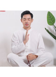 اشتري Unisex Cotton Linen Zen Meditation Suit white long sleeves// 90% off treatments في السعودية